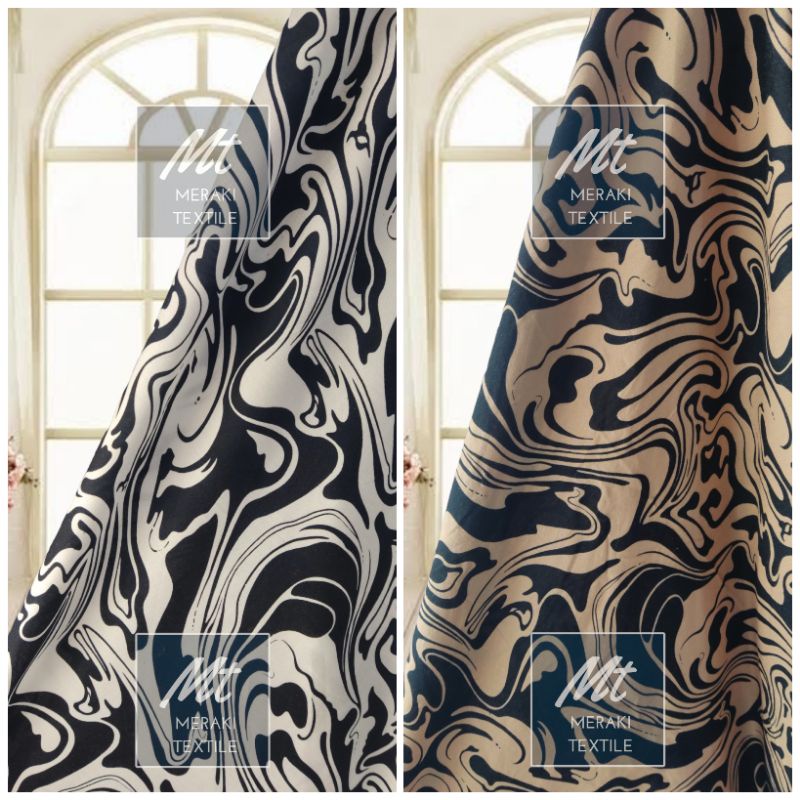 Kain Katun Rayon Viscose Premium Motif Marble Motif Mocca Terbaru Kekinian Meteran