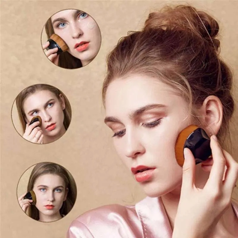 Oval Brush Kuas Make Up Foundation Cushion Korea