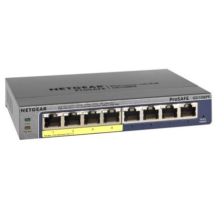 Netgear GS108PE 8-PORT 10/100/1000 Gigabit Switch /w 4-Port [PoE]