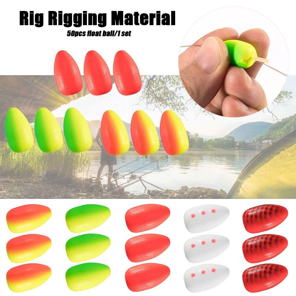 TOP 50pcs Foam Floats Ball new Stoppers Tali Pengikat Rig Bahan Kacang