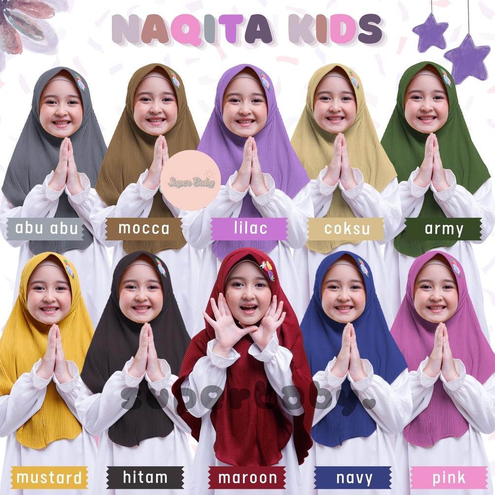 ✨MEGA ⚡ALE✨  JILBAB BERGO ANAK PLISKET PREMIUM HIJAB TERBARU TERLARIS BERGO INSTAN ANAK NAQITA KIDS 