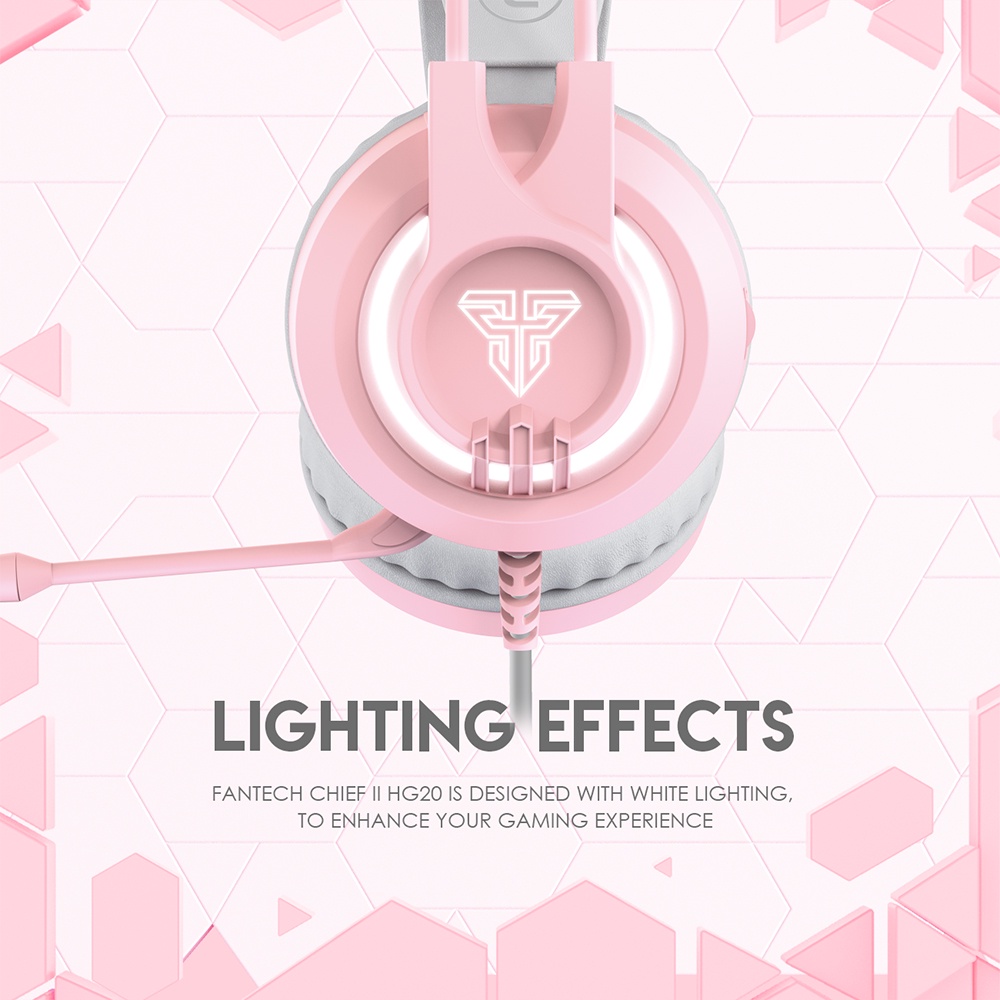 Headset Gaming Fantech CHIEF II HG20 Lite RGB - Sakura Edition Pink
