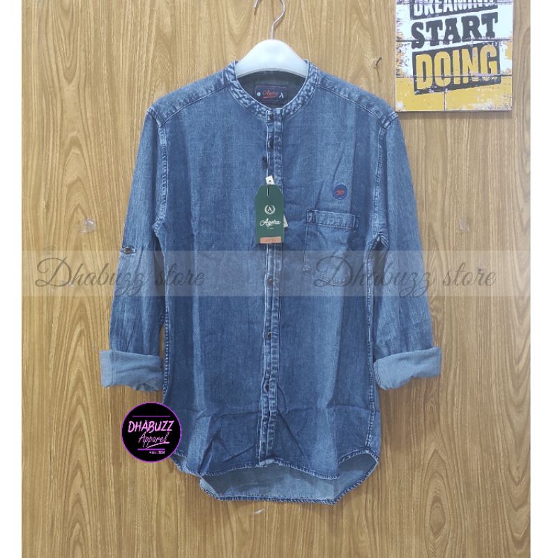 KEMEJA KOKO PRIA LENGAN PENDEK  DAN PANJANG JF SPESIAL DENIM NEW BEST MODEL ORIGINAL TERBARU AGERA