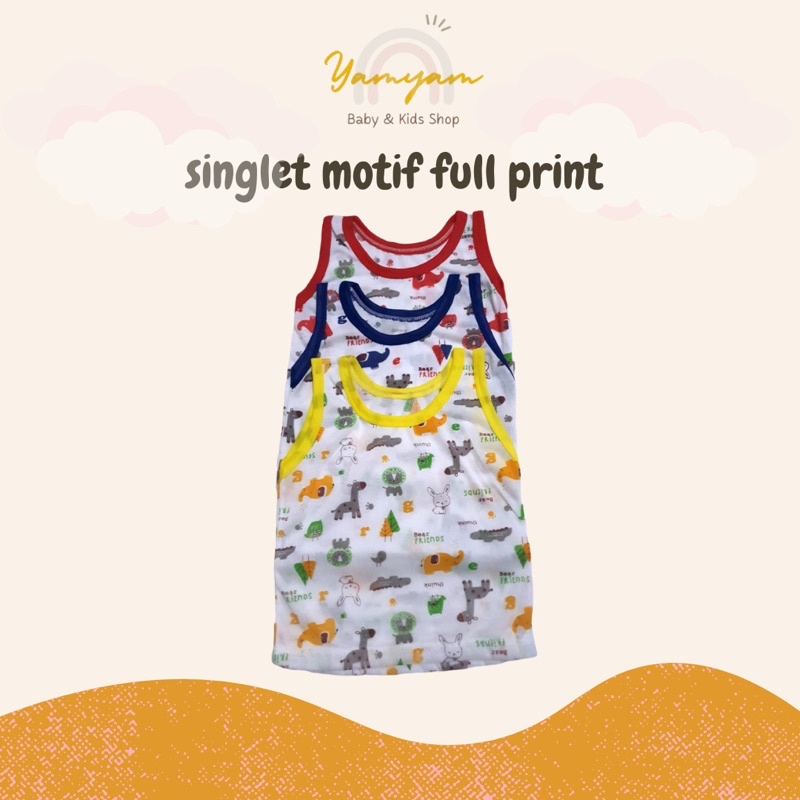 singlet motif bayi kaos kutang motif anak