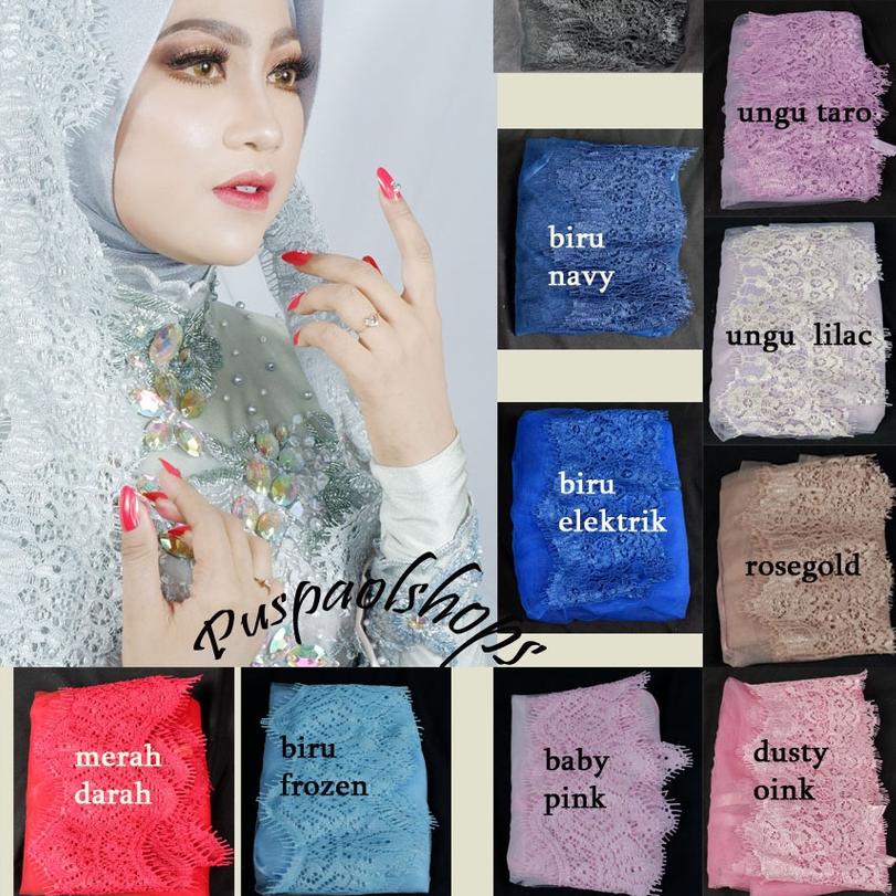 ♕ VEIL RENDA BROKAT TILE SILK PREMIUM VEIL HIJAB VEIL PENGANTIN SLAYER ♜