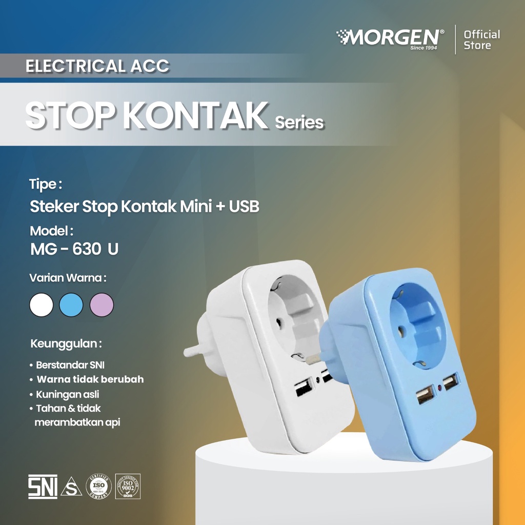 Jual Morgen Steker Stop Kontak Arde Port Usb Mg U Shopee