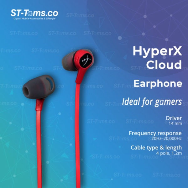 Dijual HyperX Cloud Earbuds Wired Gaming Earphone Headset Red HX-HSCEB-RD Limited