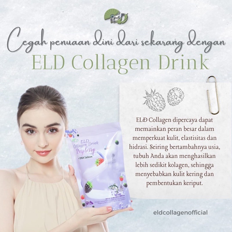 Eld Collagen Drink Raspberry + DNA Salmon 250 gram / Eld Collagen Distributor