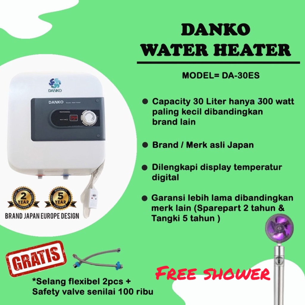 WATER HEATER LISTRIK DANKO 15L DAN 30L NEW PRODUK!!!