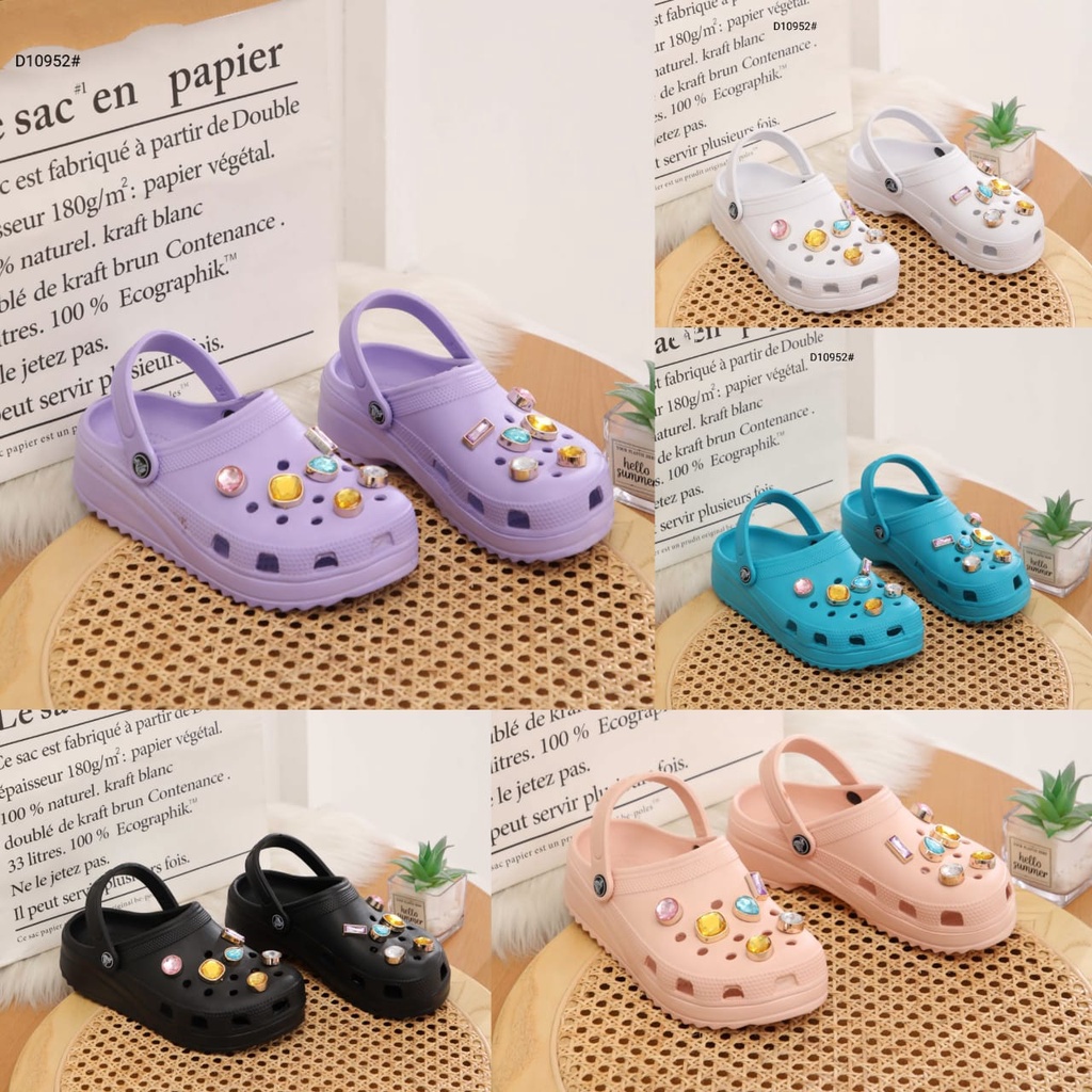 Fashion Crocs Classic Bae Clog Stud Diamond For Women Slip Sandals  D10952