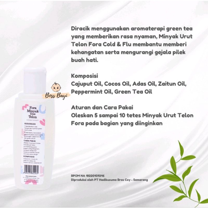 FORA - Minyak Urut Telon Bayi | Fora Could Flu (Green Tea) | Fora Bugs Away (Lavender)