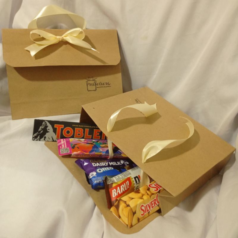 

paper bag coklat pita gift