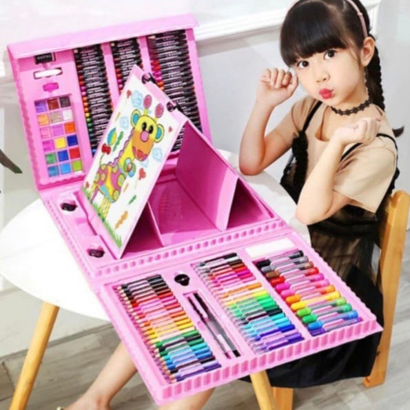 

Crayon anak set isi 208 pcs / Alat lukis set anak 208 pcs - Random