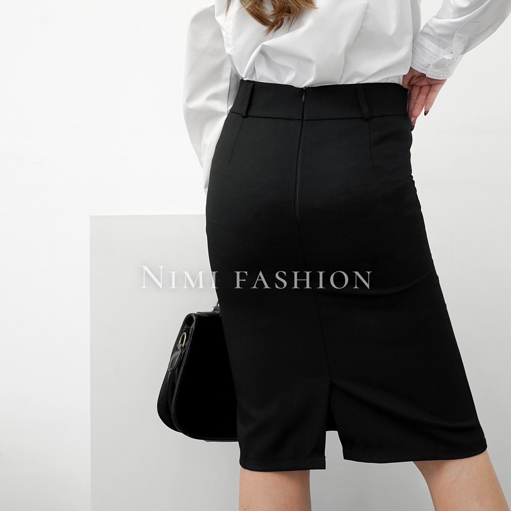 NIMI - Rok Kerja Pendek Wanita Span 3/4 Bahan Formal Kantor Rok Pendek Rok Span Kantoran