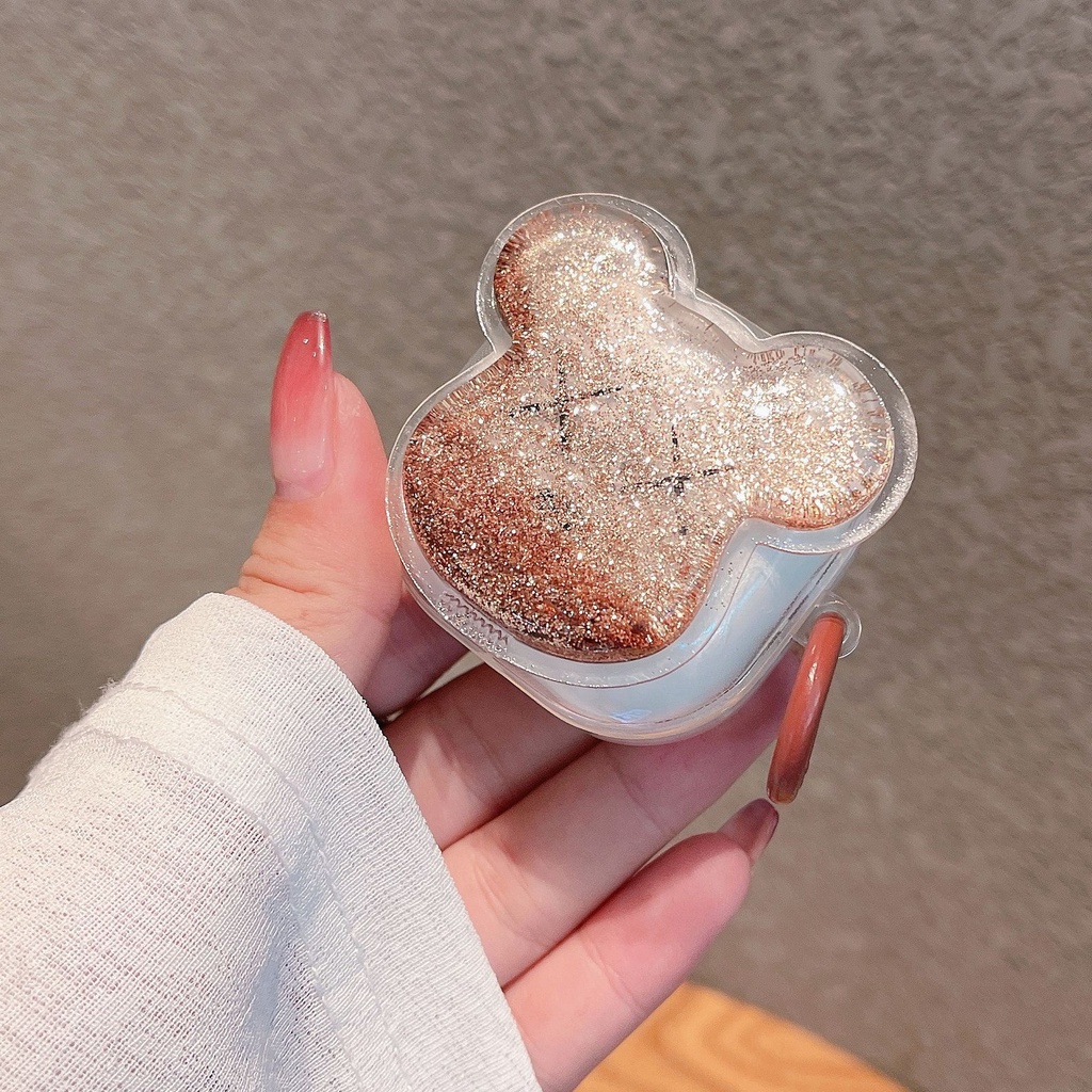 Samsung Buds Pro Pelindung Case Galaxy Buds Live Casing Pelindung Bluetooth Case Bud2 Kartun Pasir Hisap Flash Pink Bear