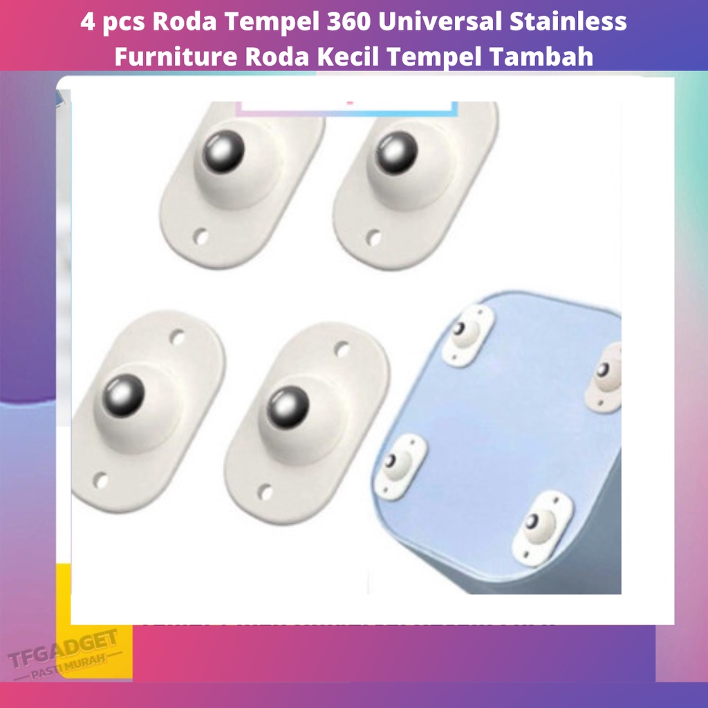 4 pcs Roda Tempel 360 Universal Stainless Furniture Roda Kecil Tempel Tambah