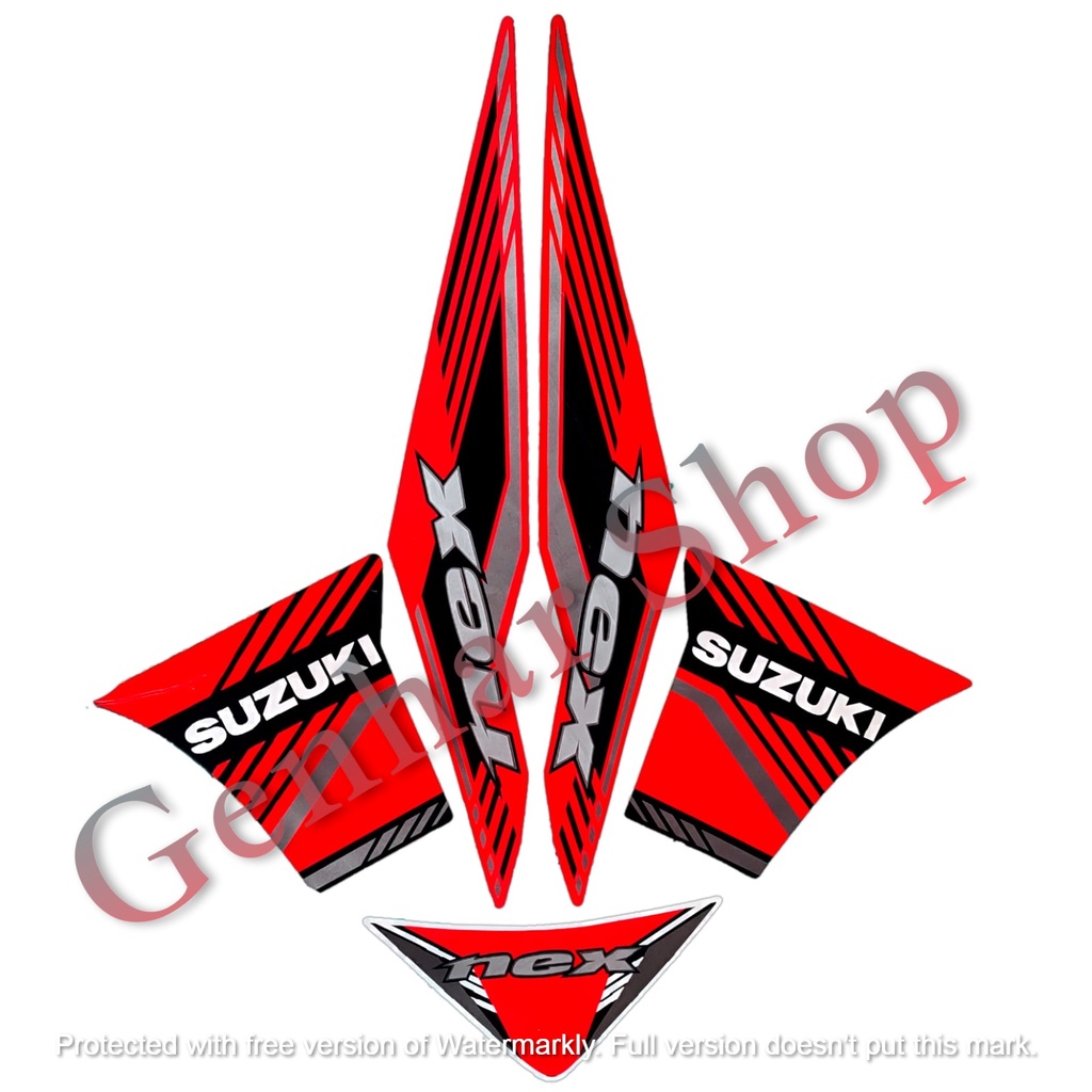 STIKER STRIPING LIS MOTOR SUZUKI NEX 2014 MERAH STRIPING NEX 2014 STANDAR FULL SET