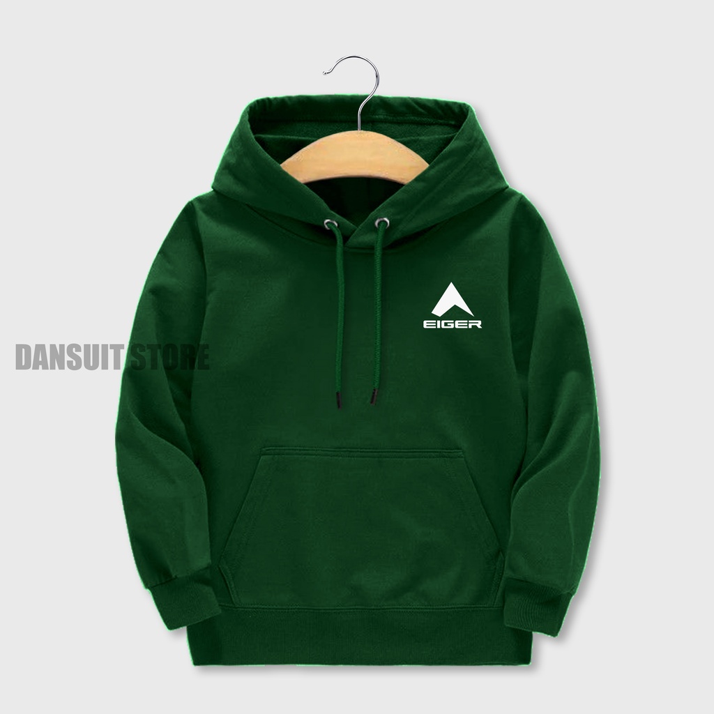 Sweater Hoodie Anak Laki-laki/Perempuan Usia 4-13 Tahun Hoodie Anak Motif Logo EIGER Bahan Tebal Premium