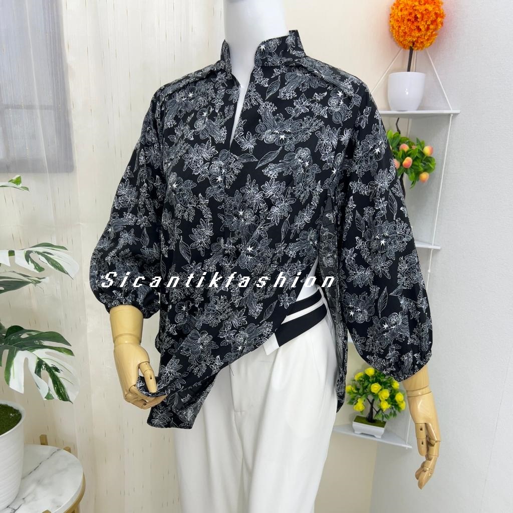 Kemeja Blouse wanita Cotton Crinkle / Kemeja Style Korea Bahan Adem