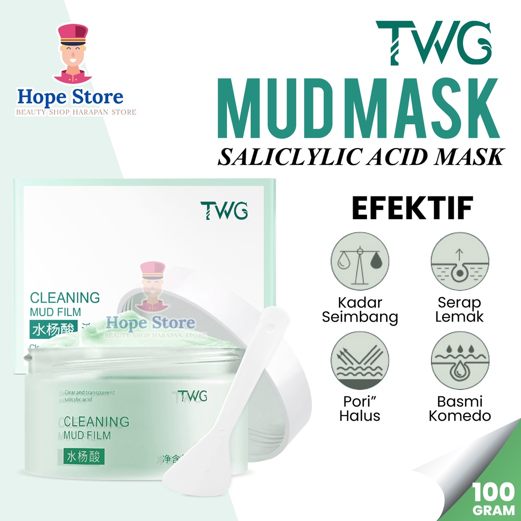 Hope Store - TWG Mugwort Cleaning Mud Film Mask Blackhead Removal Pembersihan Perawatan Wajah