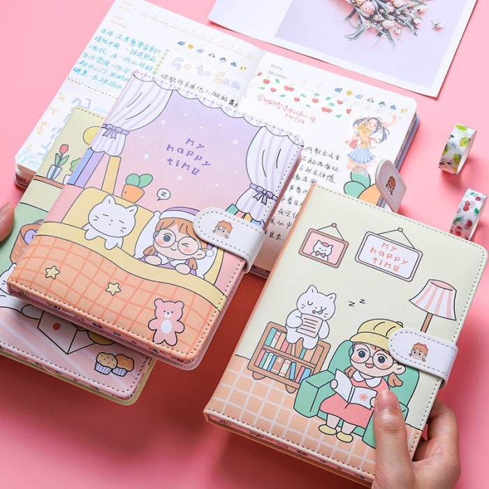 Buku Diary Journal Agenda Notebook Planner Magnetic Hard Cover Cute