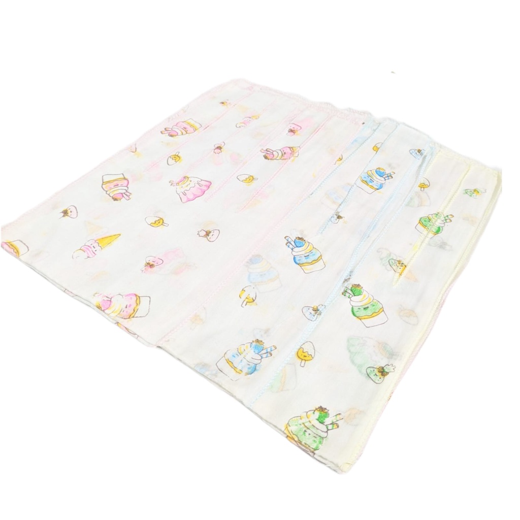 1 lusin Gurita Tali Bayi Putih Warna / Gurita Bayi Ikat Motif Warna Sablon Tebal ( 12pcs )