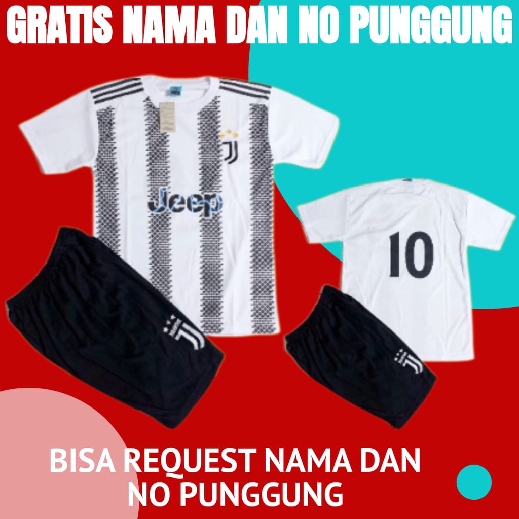 SETELAN BAJU BOLA ANAK JUVEINTUS PUTIH TERBARU USIA 0-12THN