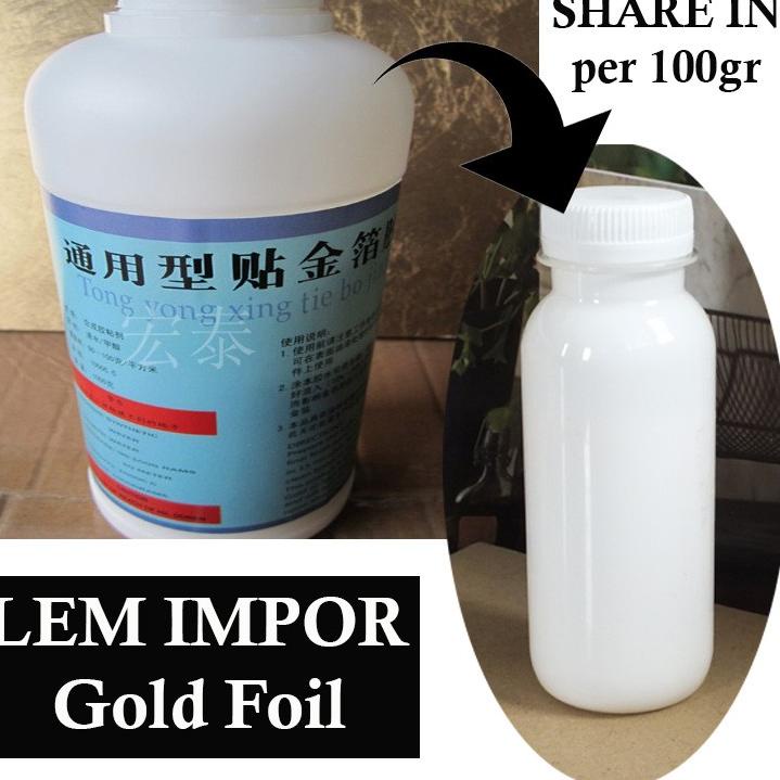 

Paket Murah 100GR Lem Impor Perekat Gold Foil Kertas Foil Prada Sepuhan Emas Gold Leaf Glue