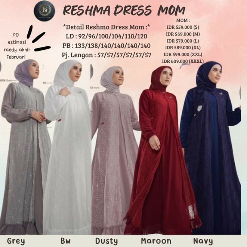 BAJU LEBARAN RESHMA DRESS SULTAN MOM & KIDS