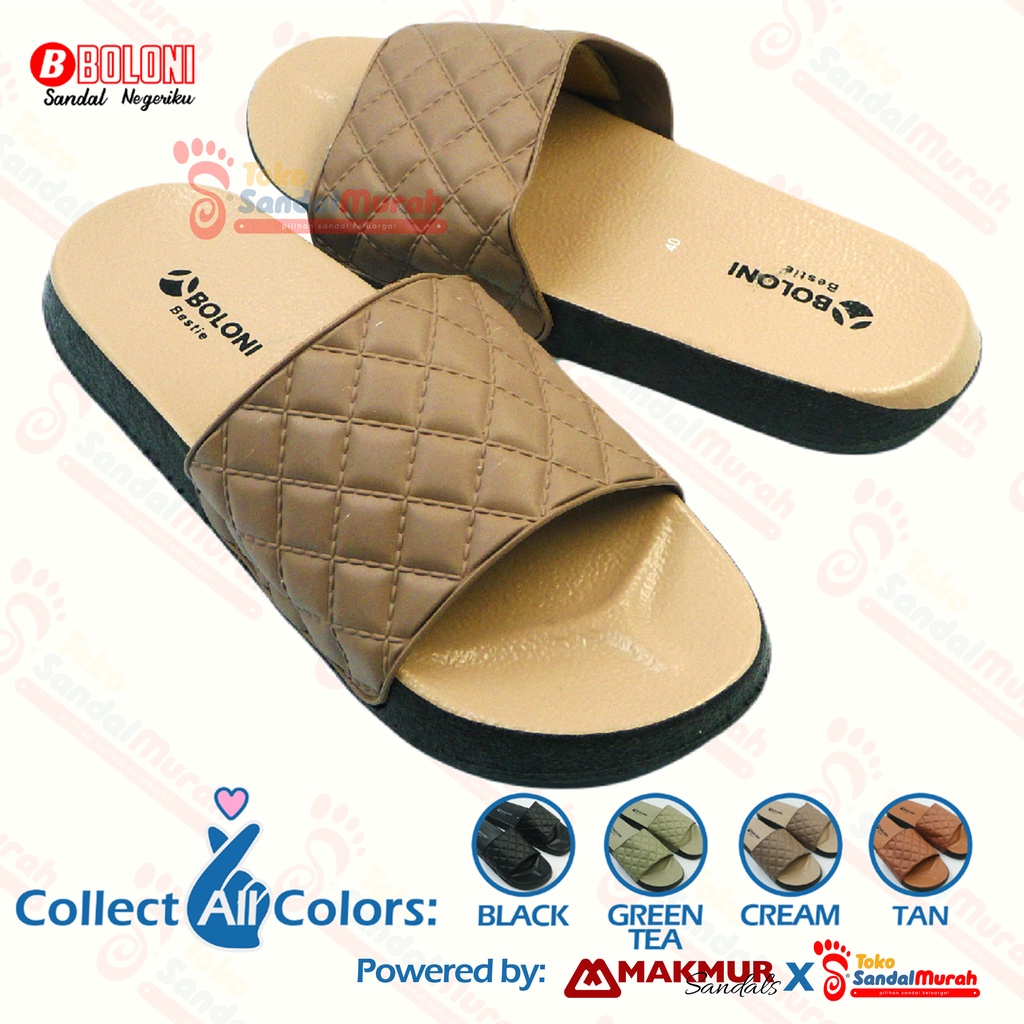 Toko Sendal Murah - Sandal Wanita Slop Ketupat Uk 37 - 40 / Sandal Wanita Keren / Sandal Wanita Nyaman Kekinian / Sandal Rumahan [Toko Sendal Murah Boloni Bestie]