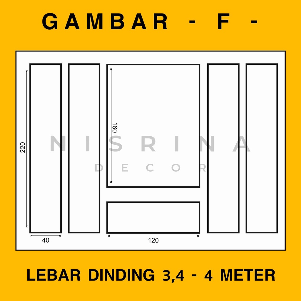 Wall Moulding Premium / Lebar Dinding 3,4 - 4 Meter