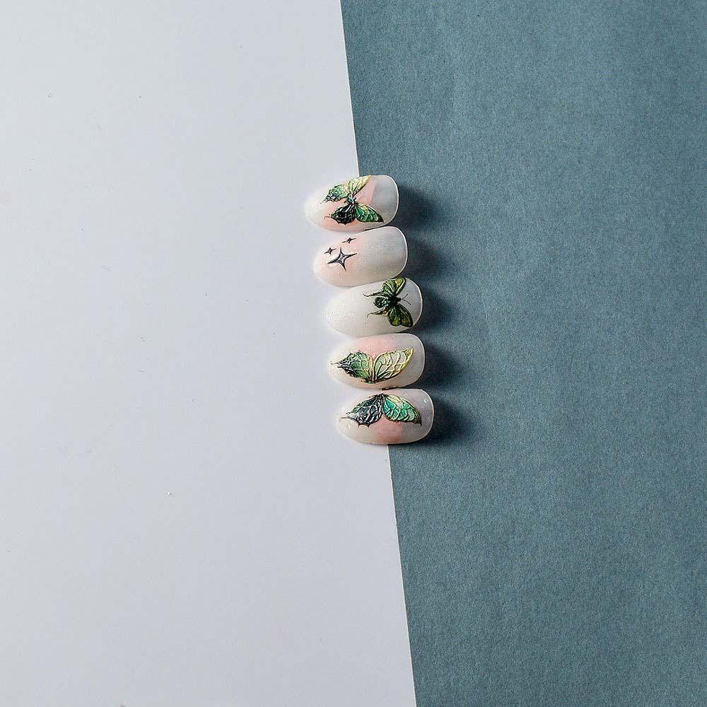Mxbeauty Stiker Kuku Kupu-Kupu Fashion Self Adhesive Maple Leaves Rose Coccinella Septempunctata Nail Art Dekorasi
