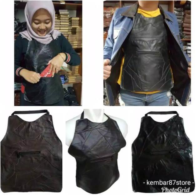 Rompi Motor Kulit Asli Otto Pelindung Dada Penahan Angin  Pengendara Motor Cewek Cowok Wanita Pria (