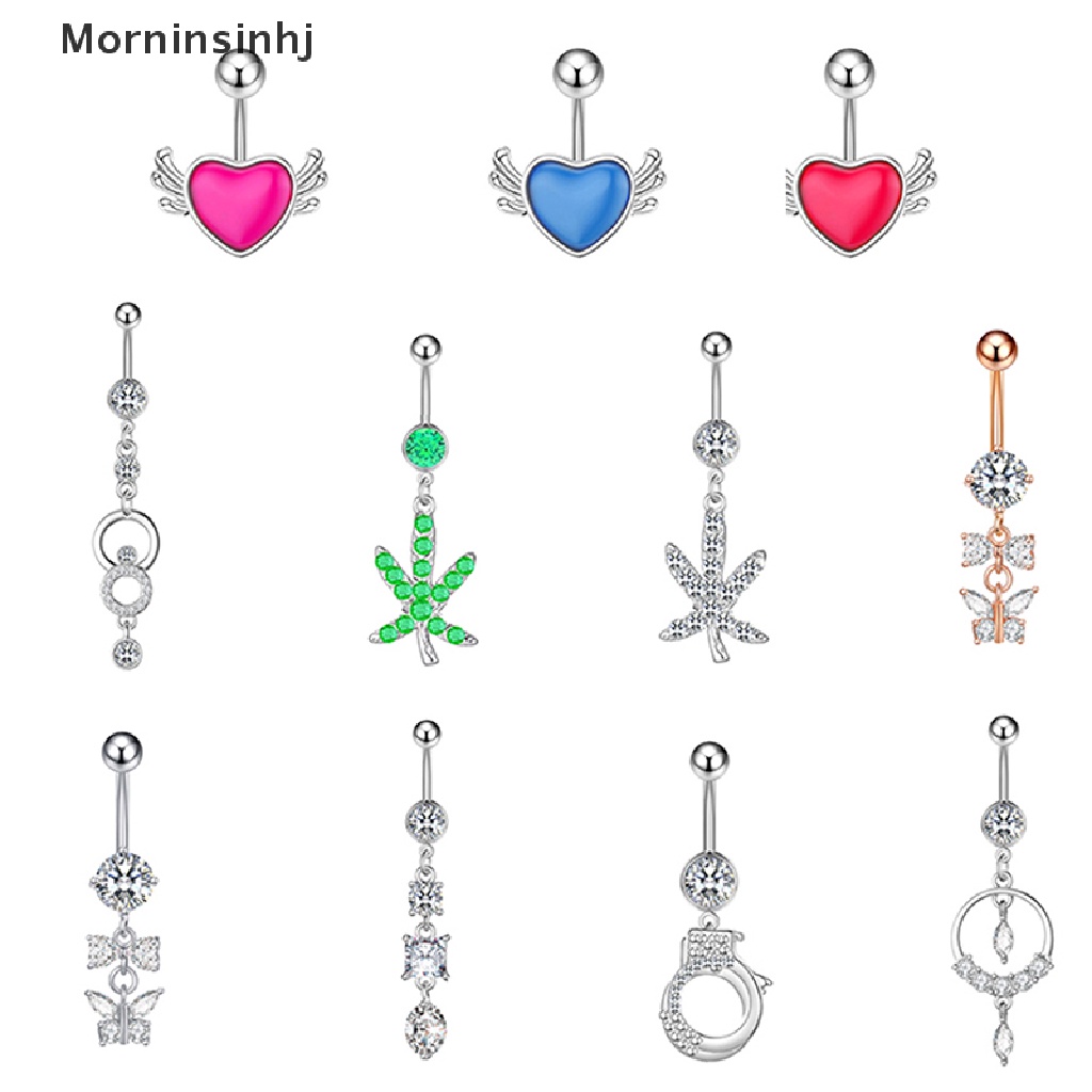 Mornin 1Pcs Butterfly Belly Button Perhiasan Cincin Perut Hati Tubuh id