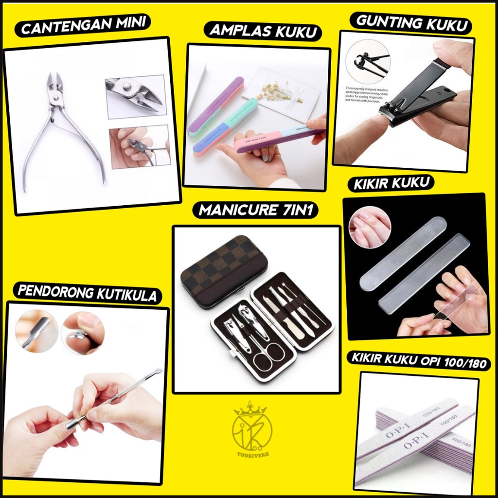 Paket Lengkap Kikir Kuku Mengkilap Manicure 7in1 Amplas Kuku Pendorong Kutikula Cantengan kuku 8cm G