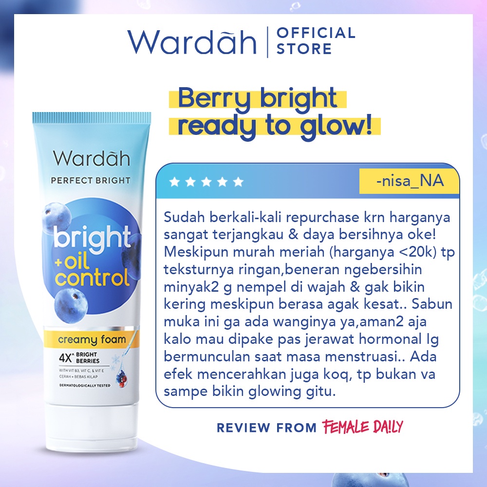 Wardah Perfect Bright Creamy Foam Brightening + Oil Control