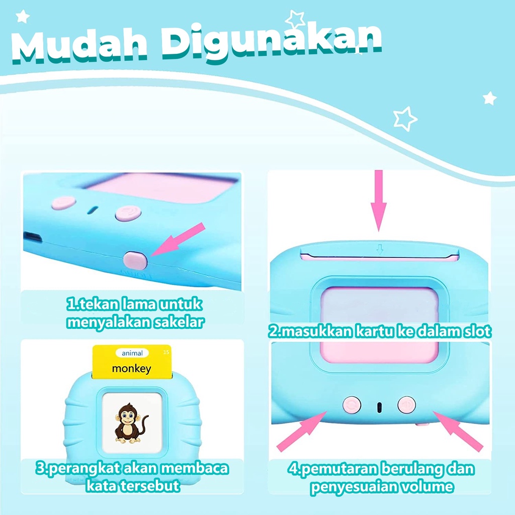 COD Mesin Pendidikan Awal Bayi / Edukasi Early Education Bilingual Device / Anak Mainan Flash Card