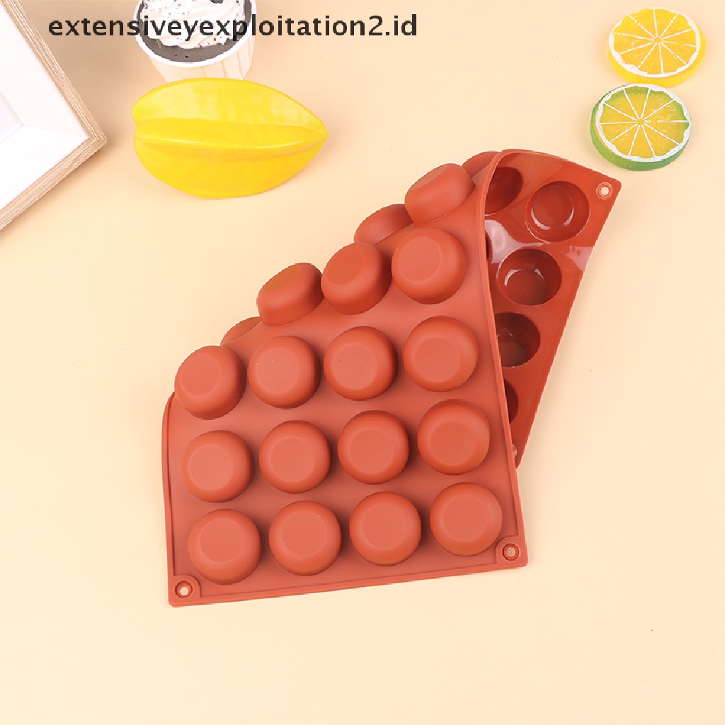 {NEW} 1pc 28rongga Oblate Bentuk Bulat Cetakan Silikon Kue Mousse Tools Baking Mould.