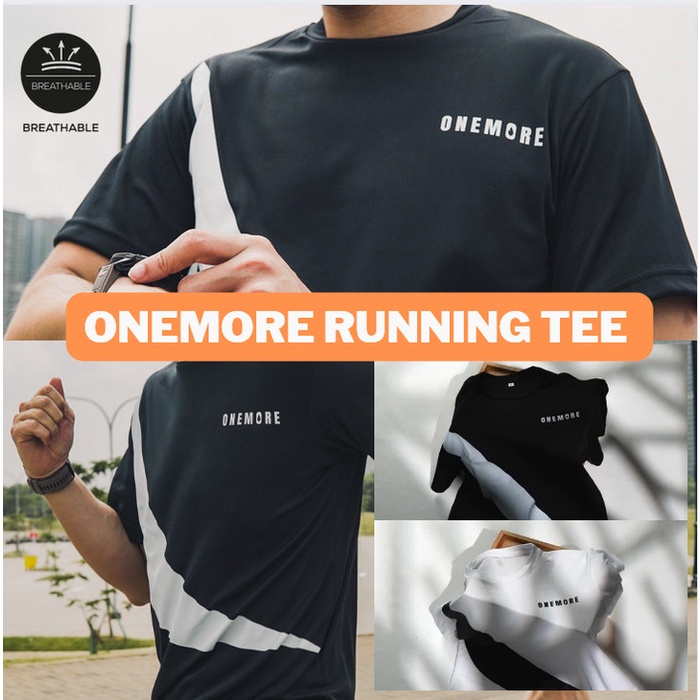 ONEMORE Running Tee Kaos Olahraga Unisex Dryfit