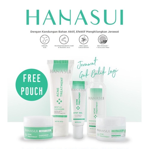 HANASUI ACNE TREATMENT PAKET 5IN1 ORIGINAL BPOM - CREAM ACNE HANASUI