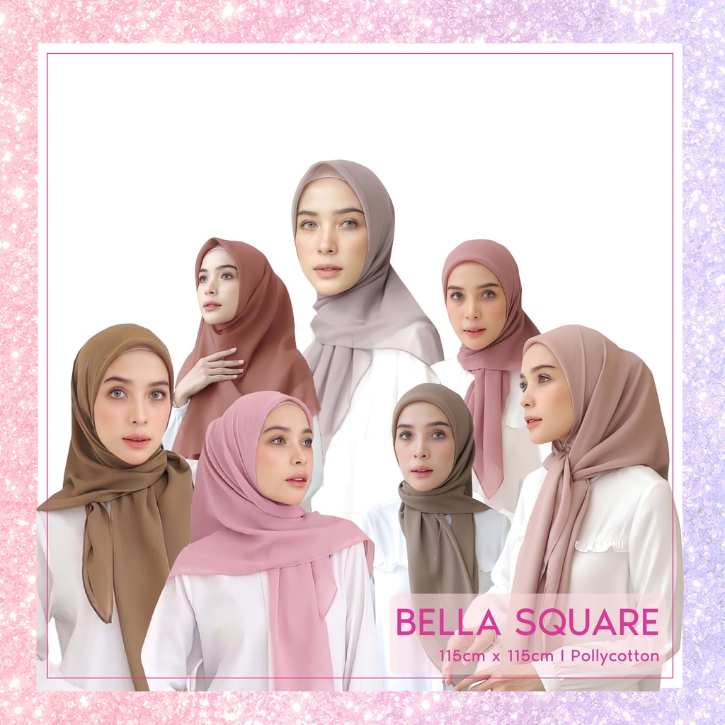 Hijab Bella Square / Segi Empat - Warna Lengkap