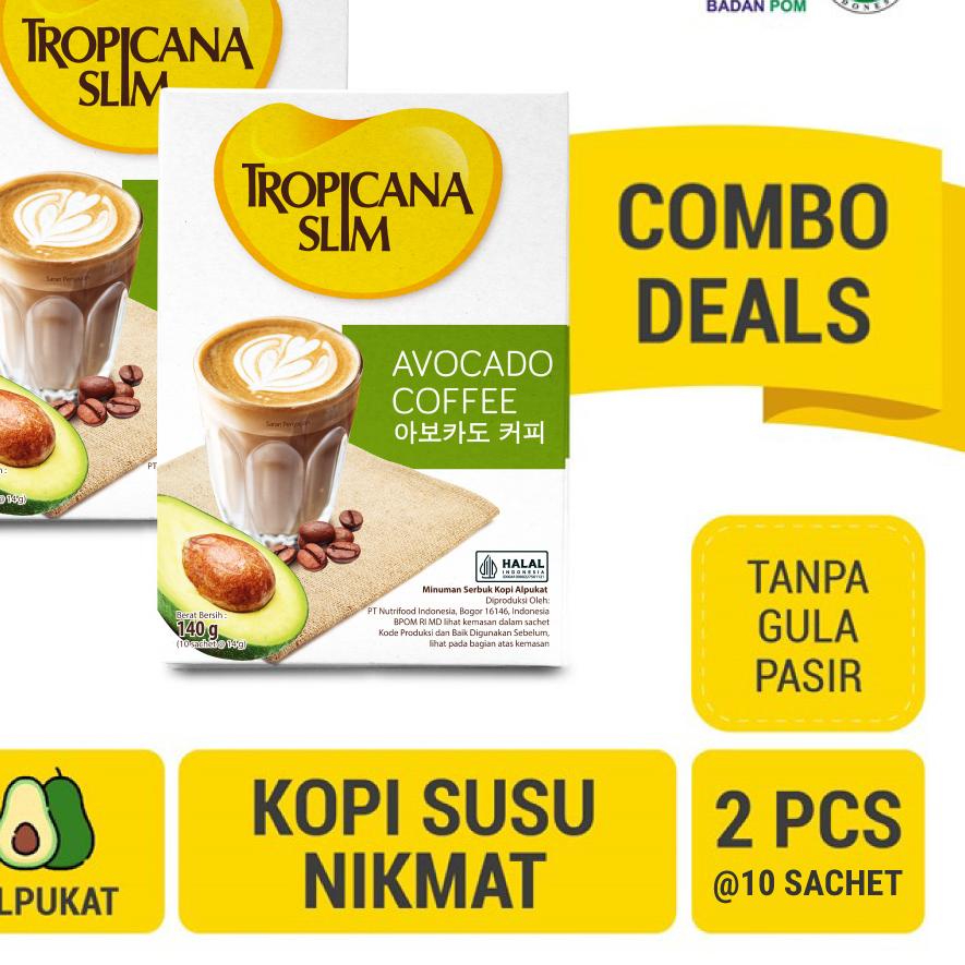 

Ω Twin Pack - Tropicana Slim Avocado Coffee 10 Sachet - Kopi Susu Nikmat Tanpa Gula Pasir ✮