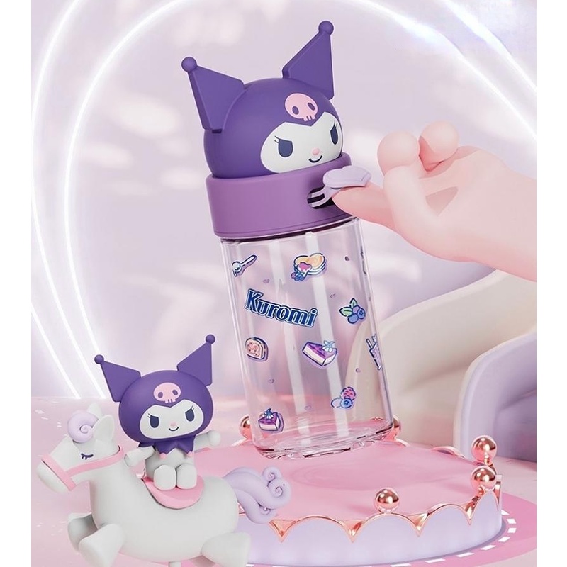 Kawaii Sanrioed Botol Air Kuromi Cinnamoroll Pompompurin Kartun Anime Gelas Boneka Cup Lengan Mainan Untuk Anak-Anak Laki-Laki Perempuan Hadiah