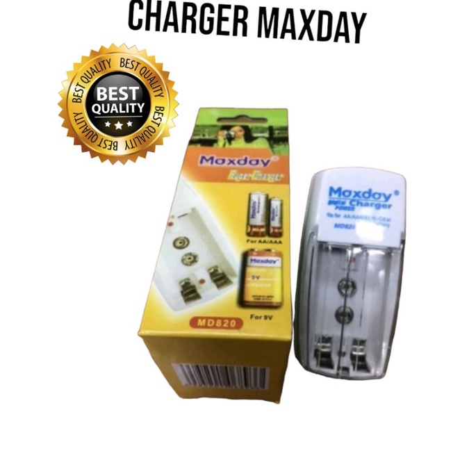 Charger Baterai Maxday AA AAA 9V Maxday MD820 Alat Cas Baterai AA AAA