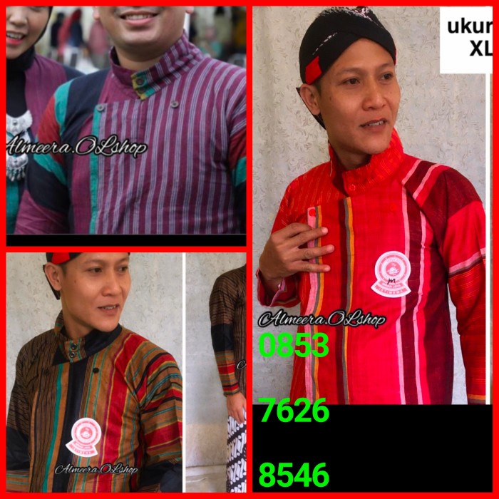 READY baju lurik surjan pria jawa modern garis modifikasi - M