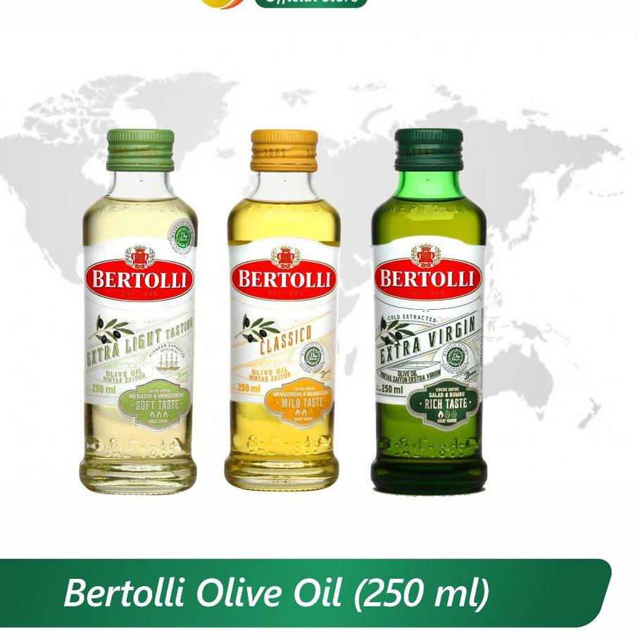 

➫ BERTOLLI Minyak Zaitun Olive Oil Extra Light / Classico / Extra Virgin Olive Oil 250ml ➲