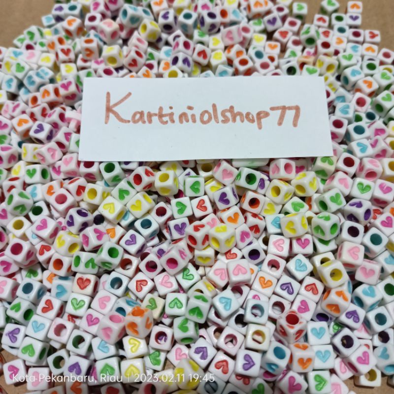 100 pcs Mote Kotak ❤️// Mote Kotak Aksesoris Gelang