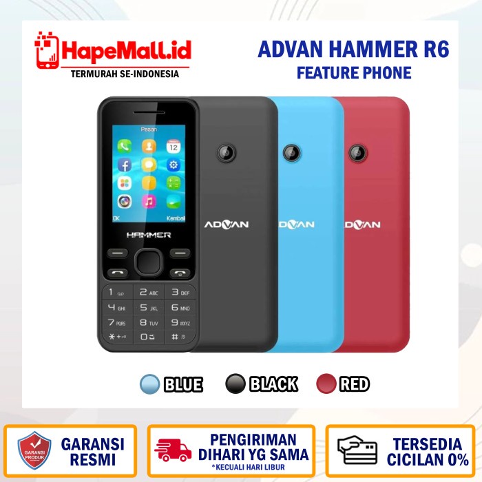 ADVAN HAMMER R6 FEATURE PHONE GARANSI RESMI TERMURAH