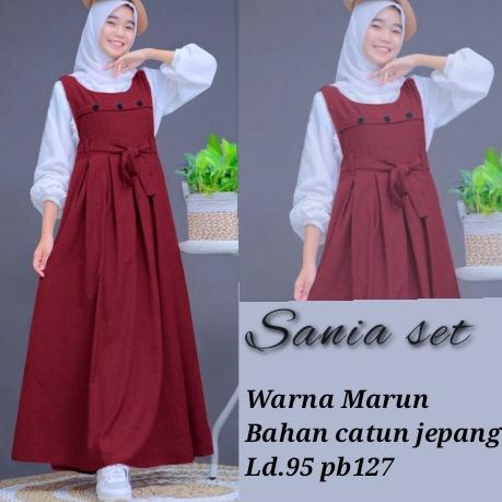 TERPERCAYA SANIA Set Gamis remaja muslim Syari Anak Terbaru 2020 Gamis Anak Remaja Umur 12-13-14 Tah
