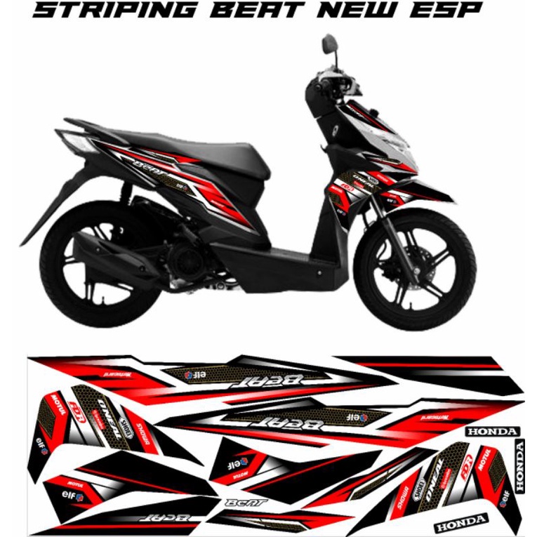Stiker Striping Motor Honda Beat Esp / Beat Street / stiker variasi motor Honda Beat 2016 - 2019 Ter